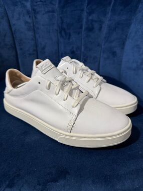 Olukai Pehuea Li’Ili Women’s White Leather Classic Casual Sneakers Size 8.5